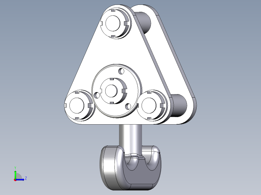 AUTOCAD 起重机吊钩3D模型左视图