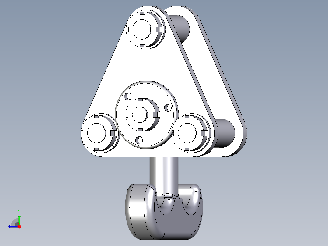 AUTOCAD 起重机吊钩3D模型右视图