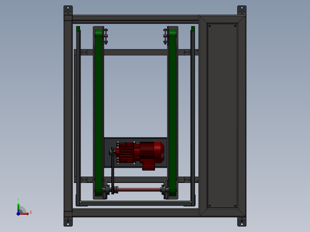 A19 返回线升降机 3D模型前视图