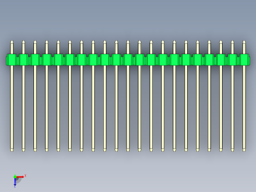 彩色公头100mil（2.54mm）系列-DS1021_green_3x21p_100mil_Type19_rev1.0俯视缩略图