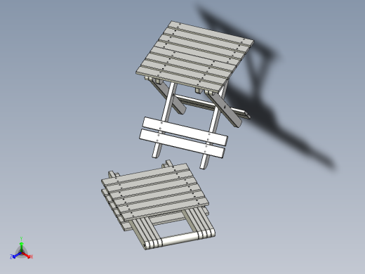 折叠式钓鱼椅正等轴测缩略图
