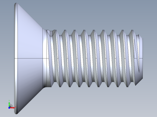 制沉头螺钉-M3_Countersunk_Screw_5.IGS前视缩略图