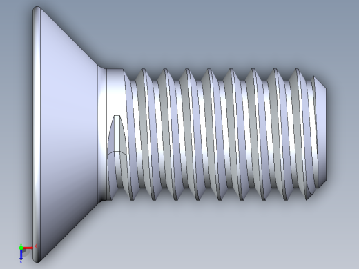 制沉头螺钉-M3_Countersunk_Screw_5.IGS俯视缩略图