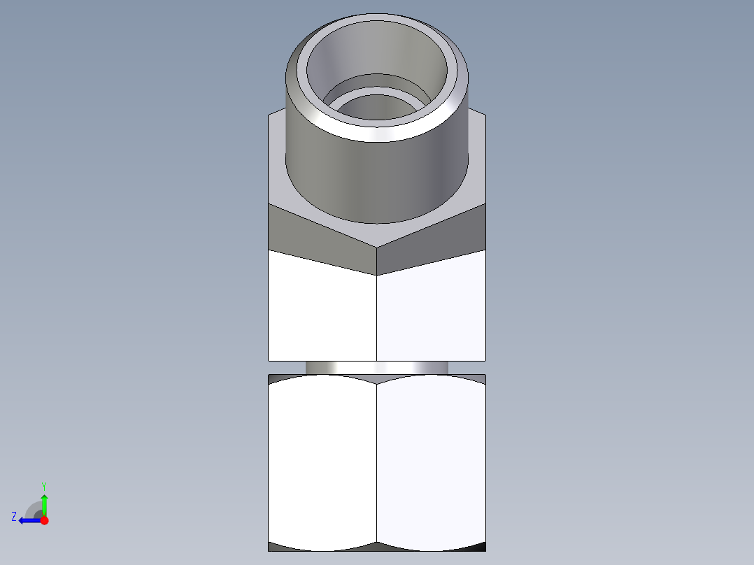 卡套式工业通用硬管接头EO_Swivel_nut_45_deg_elbow_EV10LOMD71右视图
