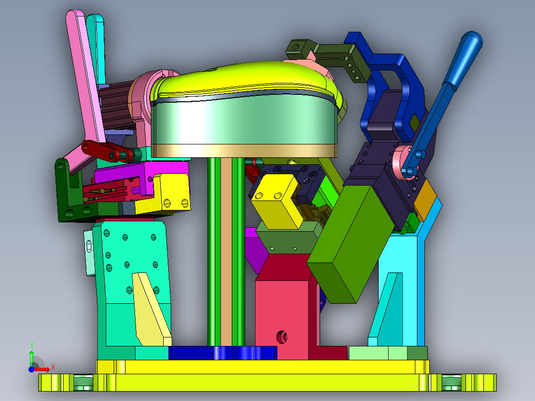 尾排进气半壳焊接夹具前视图