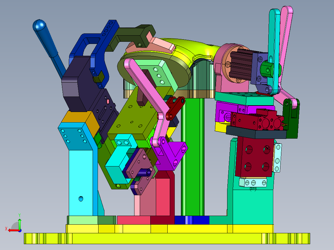 尾排进气半壳焊接夹具后视图