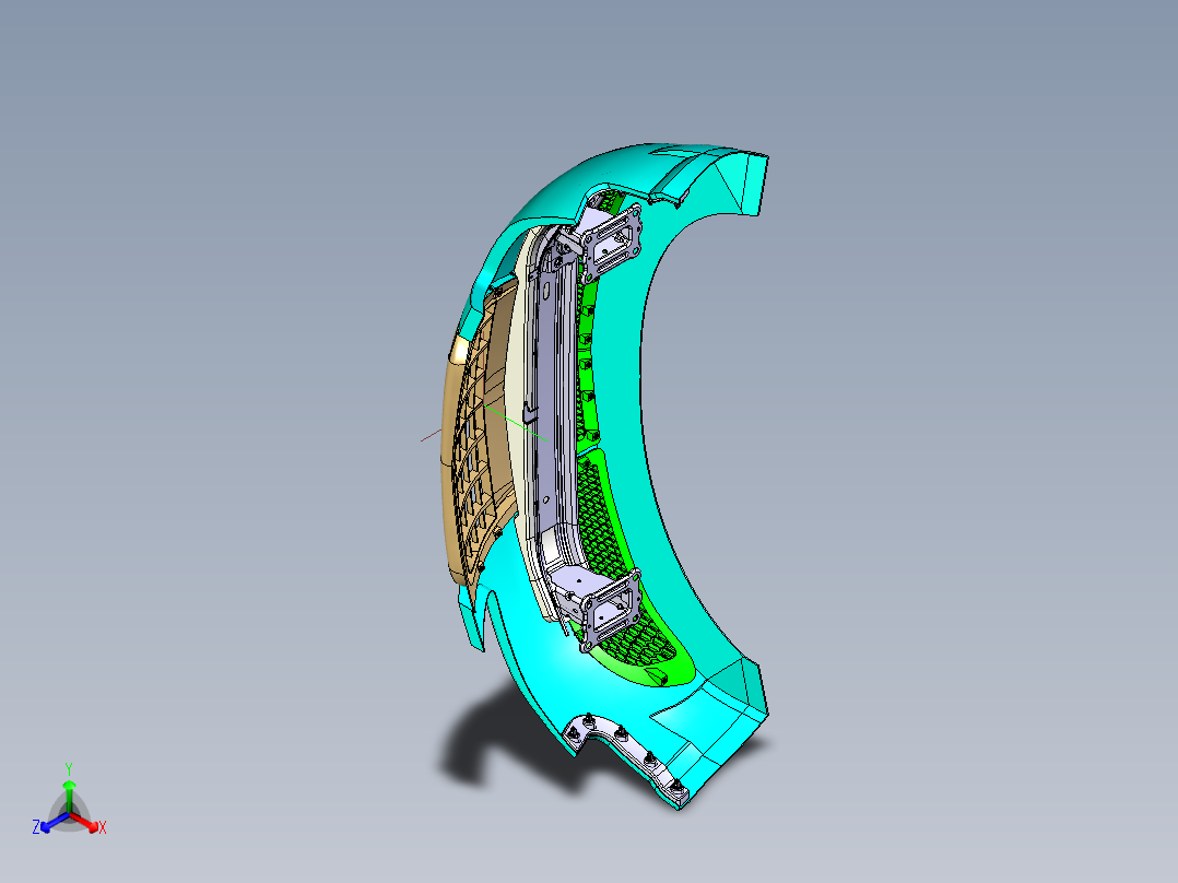 汽车前保险杠正等轴测图