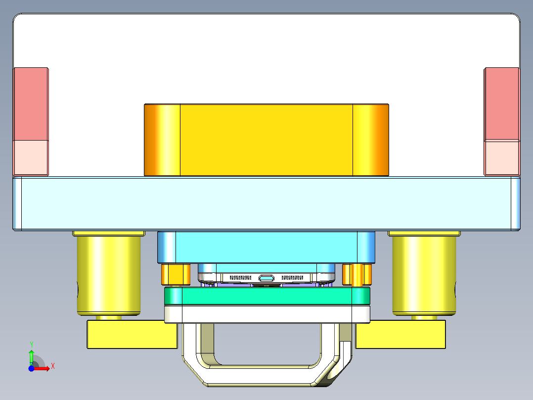 X780-CNC4-笔记本CNC工装夹具三维模型2前视图