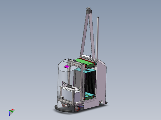 底盘结构详细的AGV小车SW模型