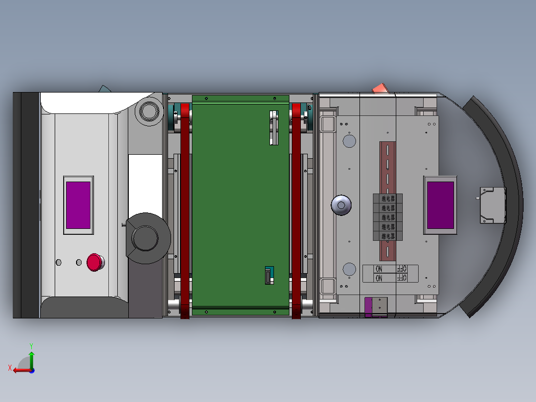 底盘结构详细的AGV小车SW模型后视图
