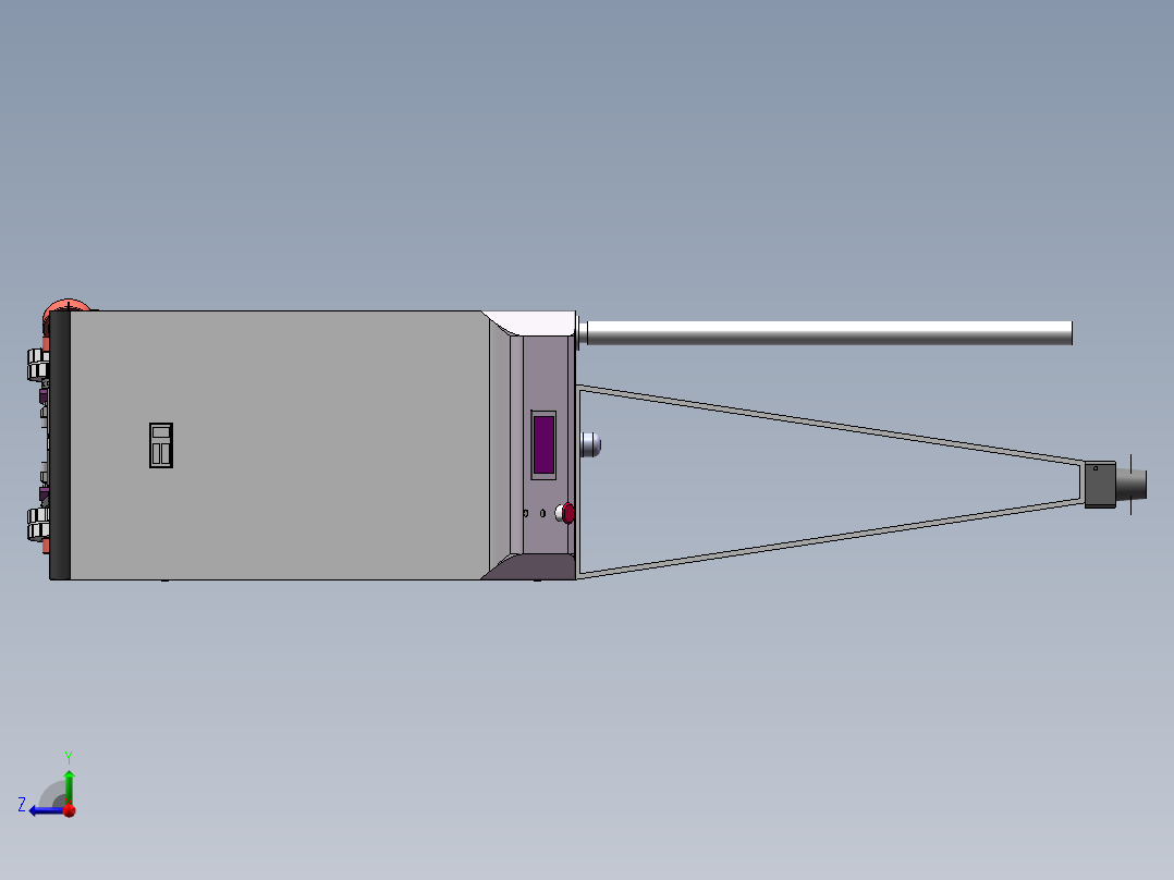 底盘结构详细的AGV小车SW模型右视图