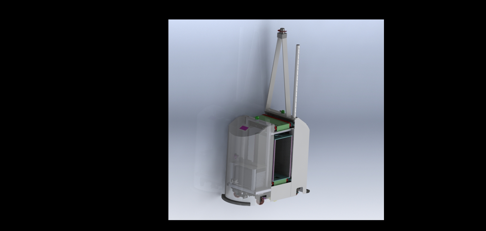 底盘结构详细的AGV小车SW模型