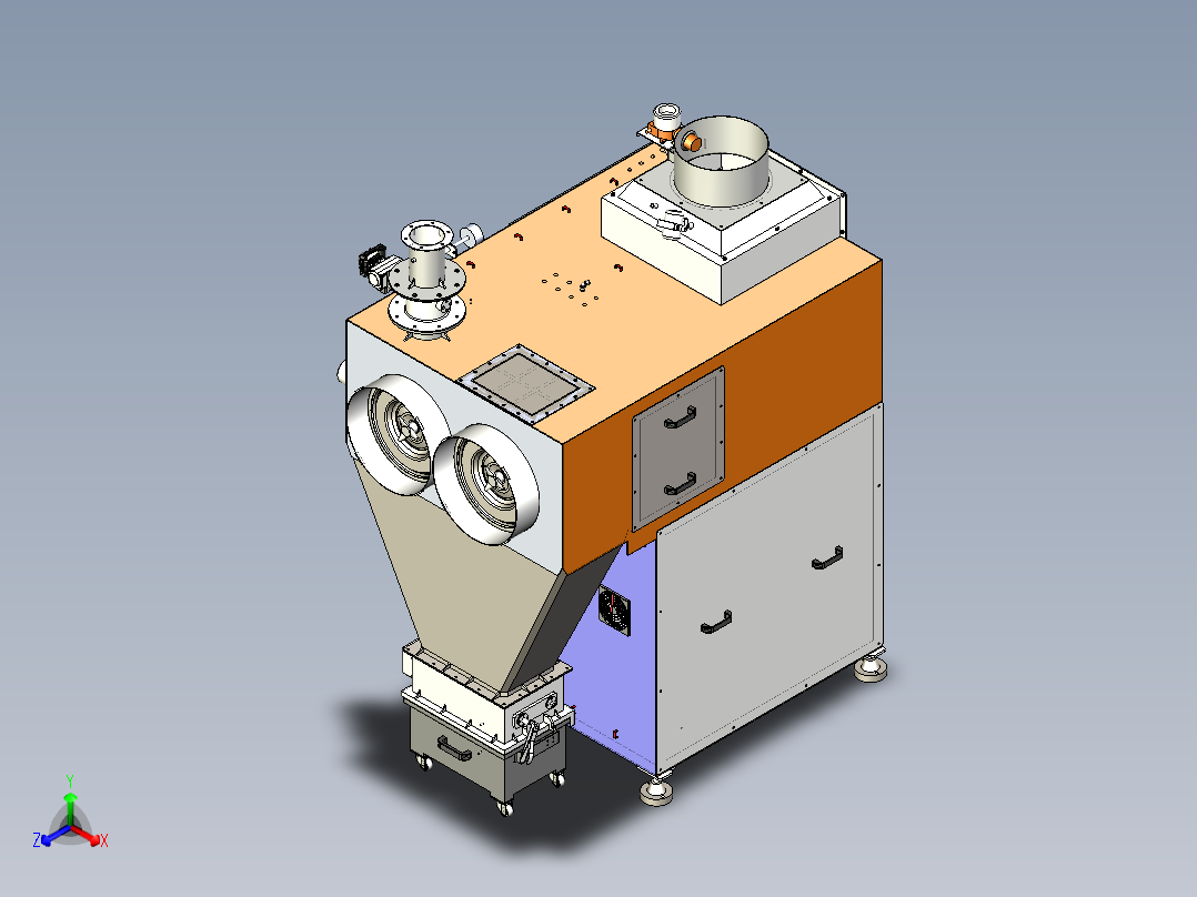 喷粉机正等轴测图
