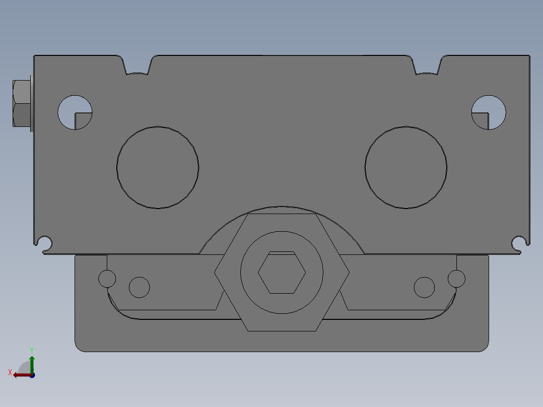 MXQ20 气动滑台（循环式直线导轨）双缸型[MXQ20A-50-ZA3]后视图