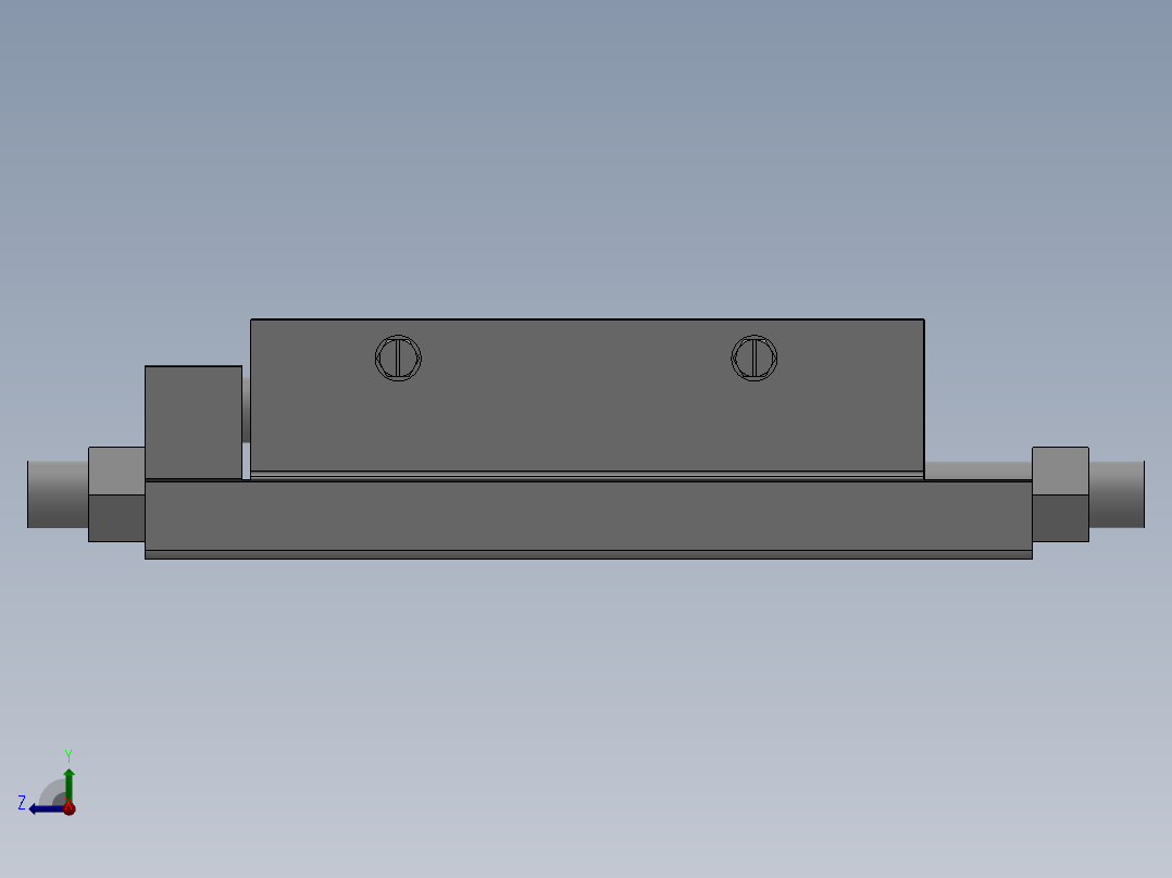 MXQ20 气动滑台（循环式直线导轨）双缸型[MXQ20A-50-ZA3]右视图