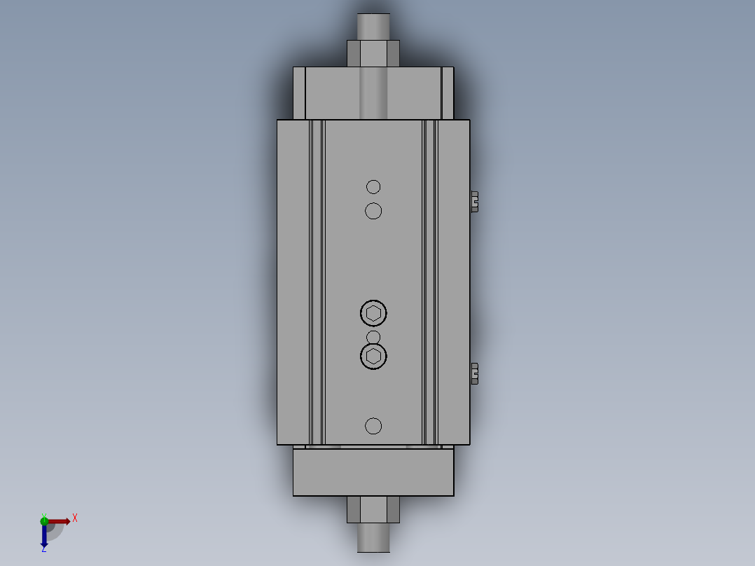 MXQ20 气动滑台（循环式直线导轨）双缸型[MXQ20A-50-ZA3]俯视图