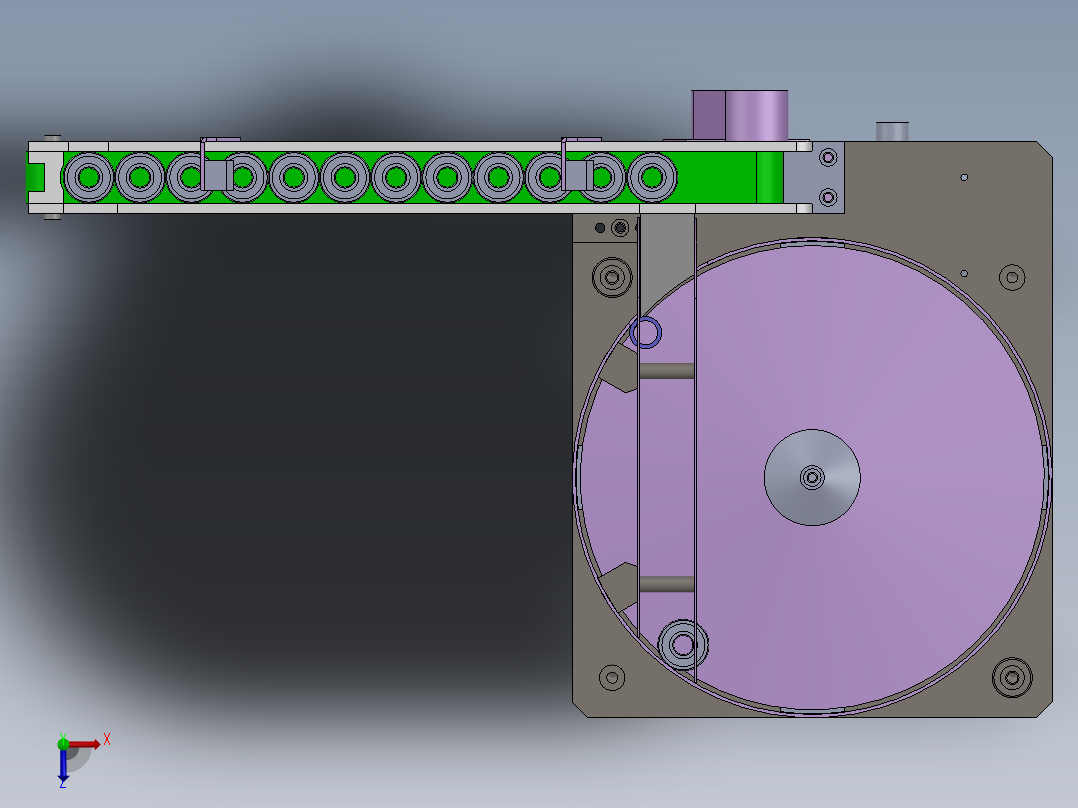 离心盘供料机构俯视图