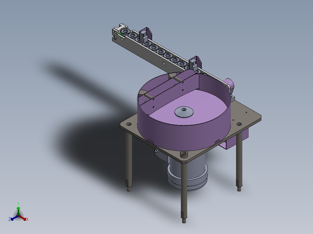 离心盘供料机构正等轴测图