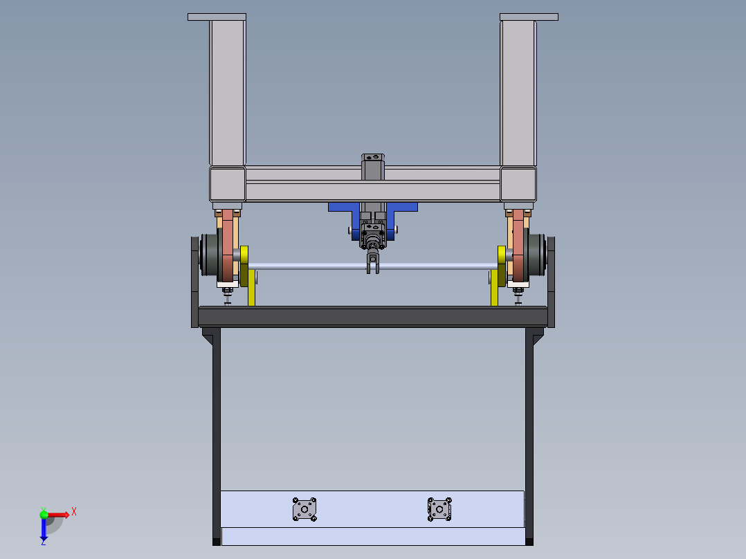 气动翻箱机俯视图