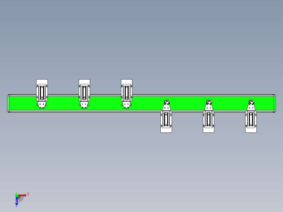 流水线的物料抓取与视觉检测俯视图