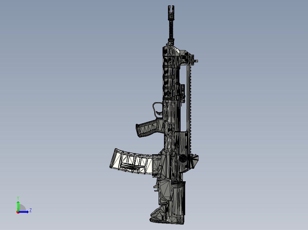 手枪左轮冲锋枪老式狙击步枪设计3D图纸hs-produkt-vhs STP左视图