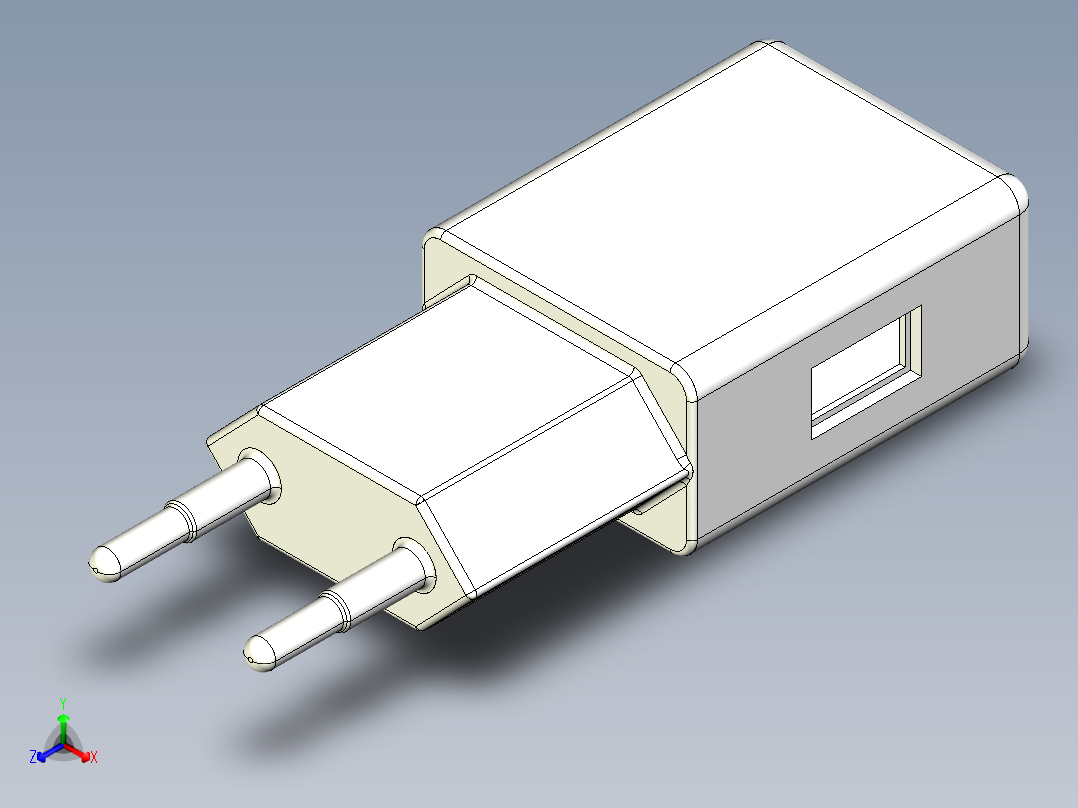 三星充电器222正等轴测图