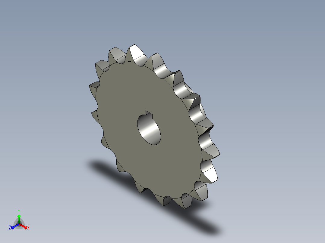 链轮-16A系列ST16A_ST16A-17-N25正等轴测图