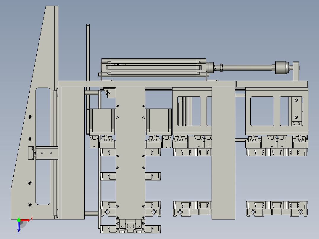 547吸塑盒盘自动上料机构总成左俯视图