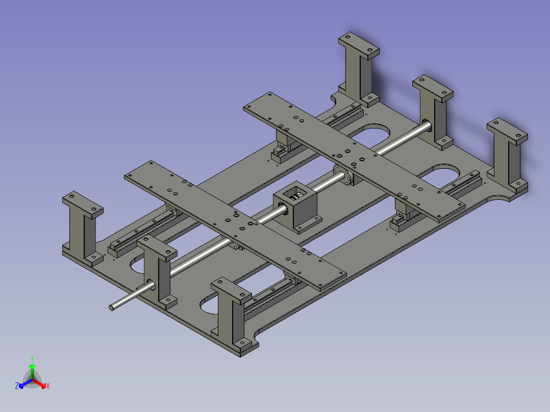 纸箱打包双组倍链传送生产线设计SJ-开合装置-V3正等轴测图