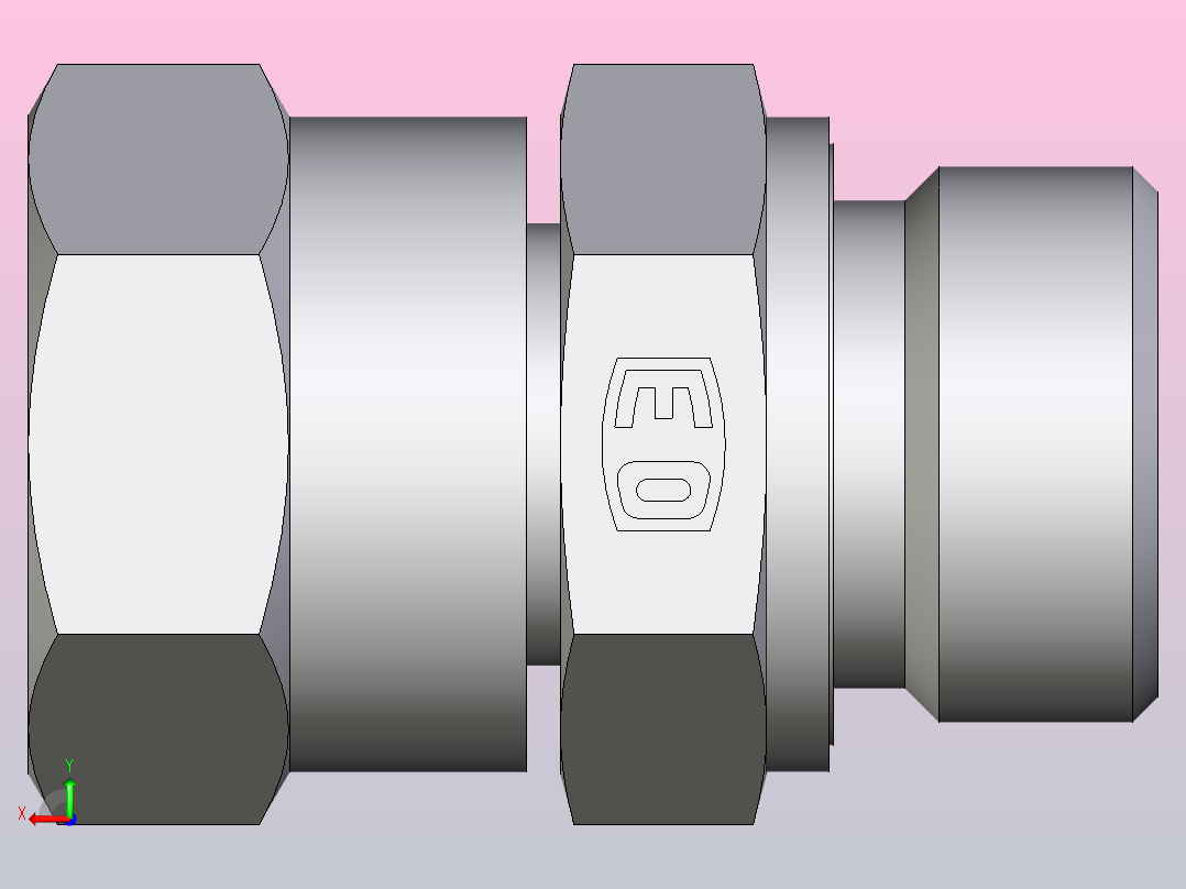 EO硬管接头旋转外螺纹螺柱12M27F682EDMXS后视图