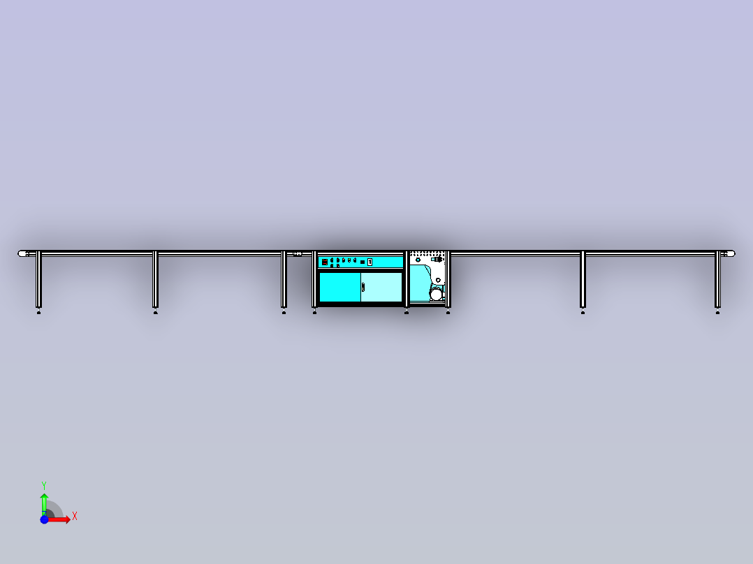 皮带倍速输送线设计前视图