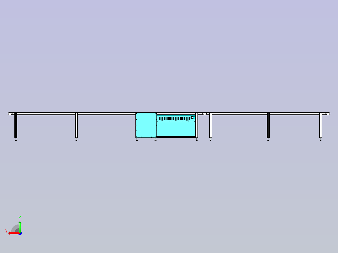 皮带倍速输送线设计后视图