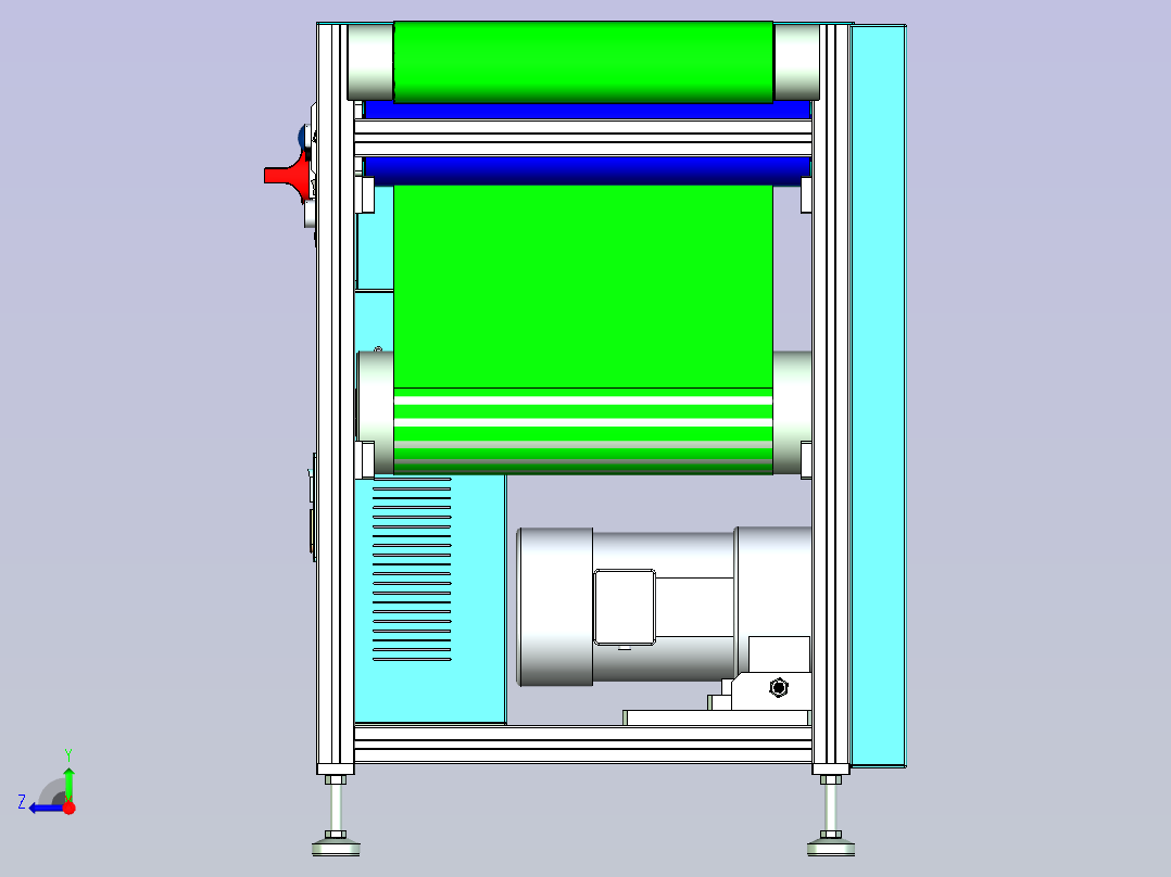 皮带倍速输送线设计右视图
