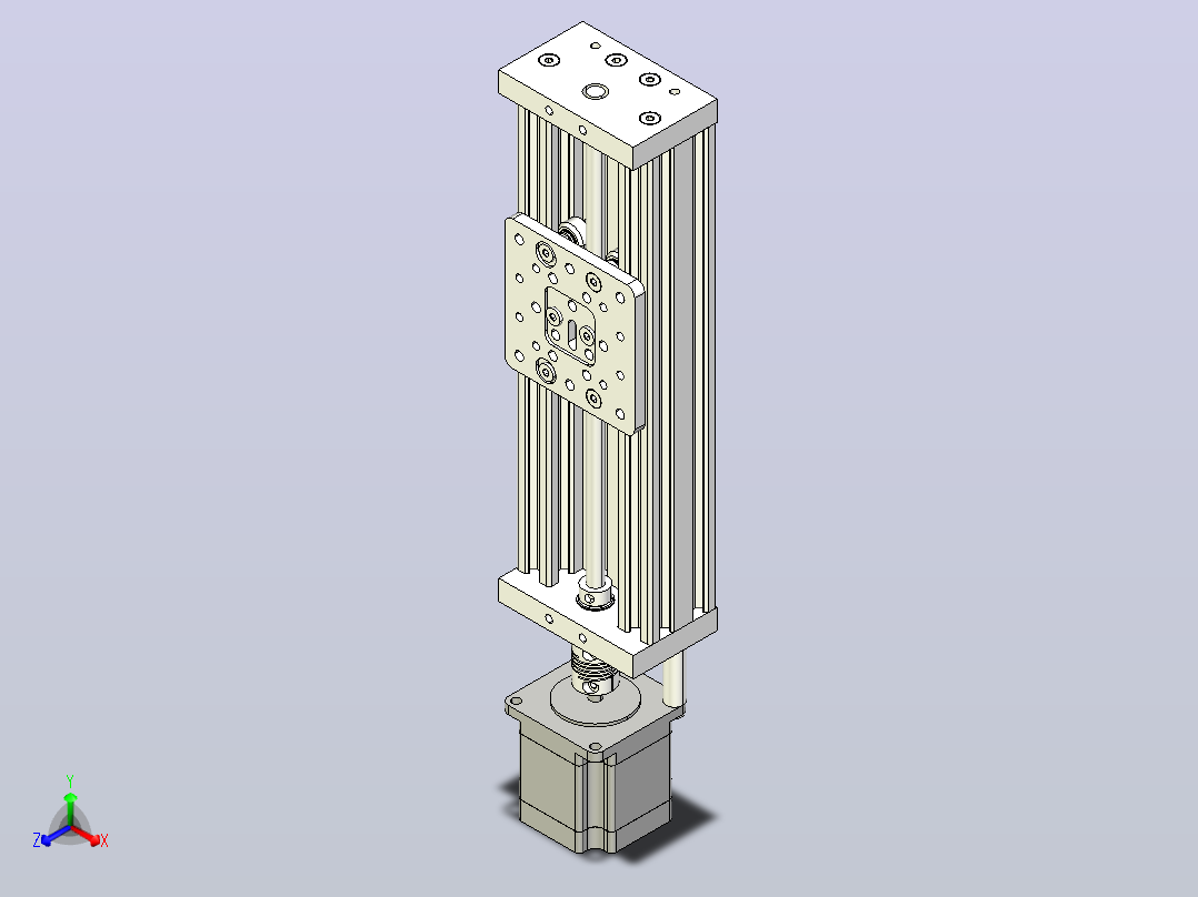 C-Beam线性执行器250mm主视图