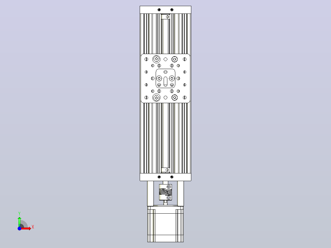 C-Beam线性执行器250mm前视图