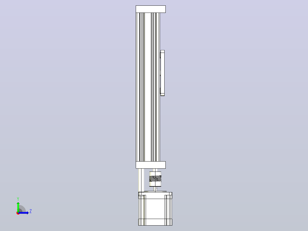 C-Beam线性执行器250mm左视图