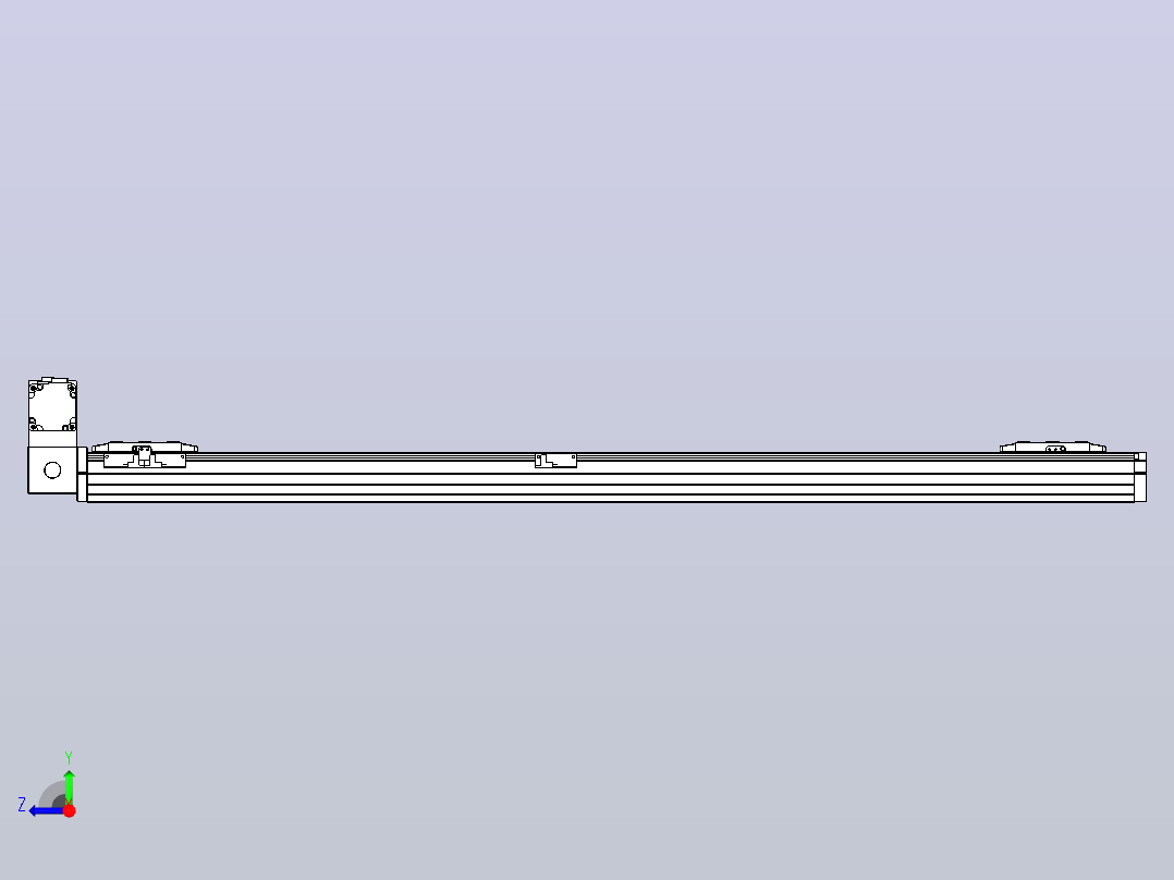皮带直线轴双滑块型TPA-GCBS-80-P60-L500-LU-M20-N3右视图