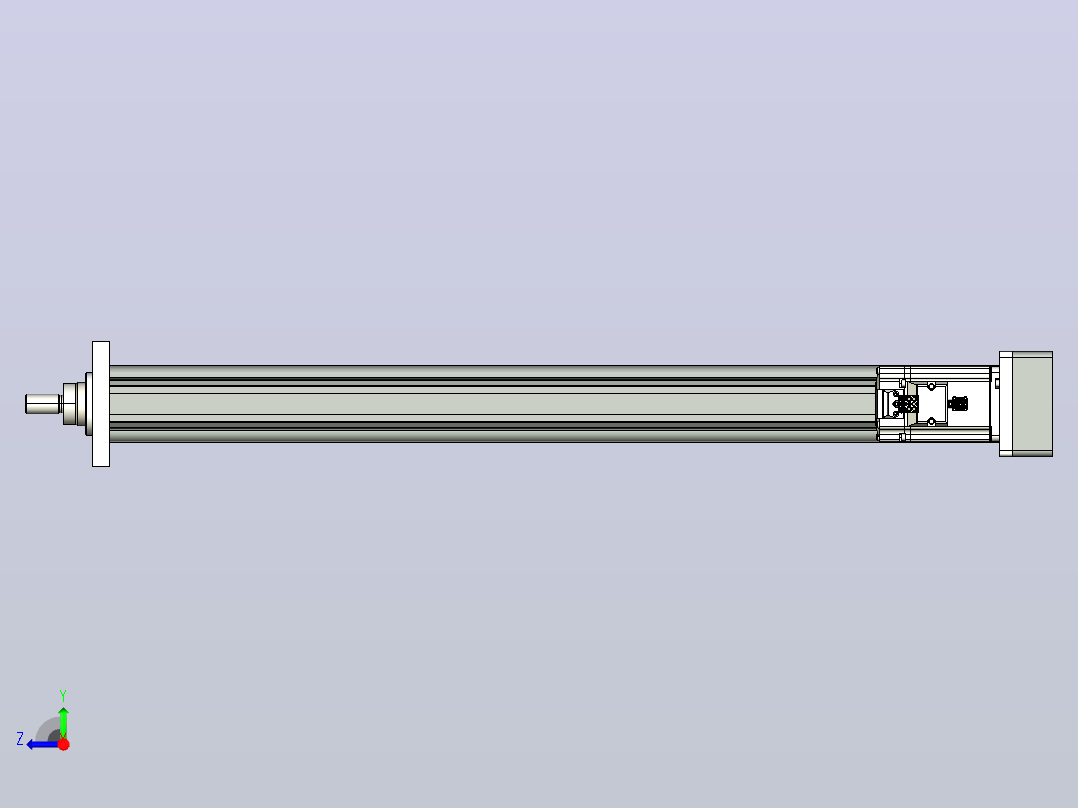 折返式02-R610-60法兰前法兰+外螺纹-B电动缸[HJ002-R610-60法兰]右视图