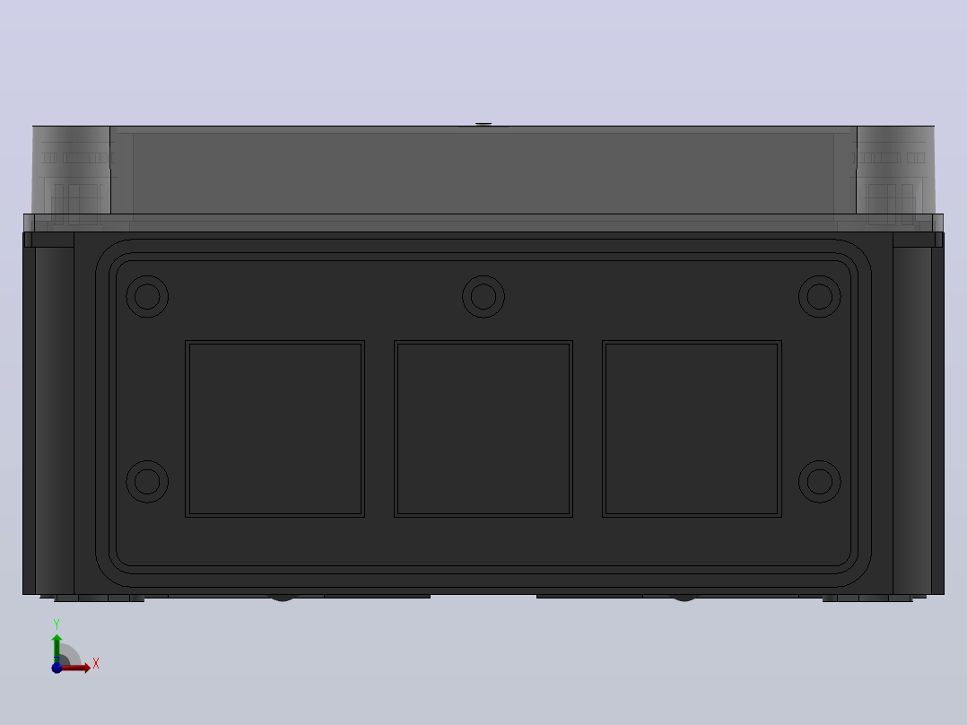 用于电气元件的带透明盖的塑料盒BA-3 PC IP-65前视图