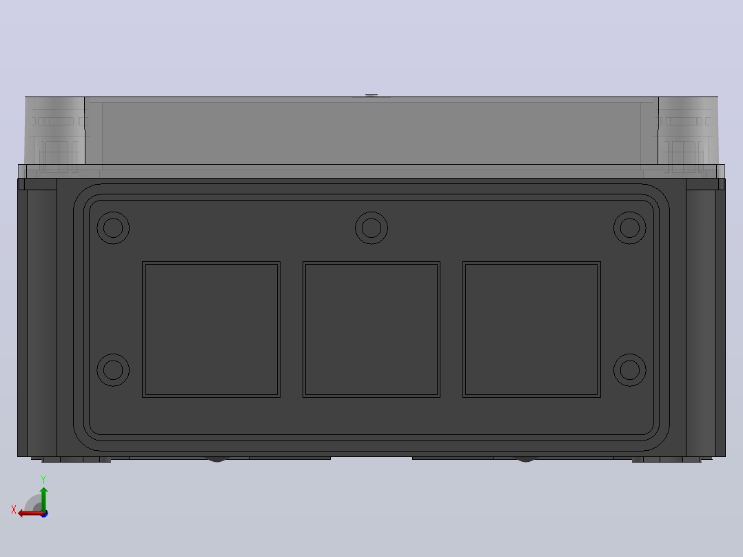用于电气元件的带透明盖的塑料盒BA-3 PC IP-65后视图