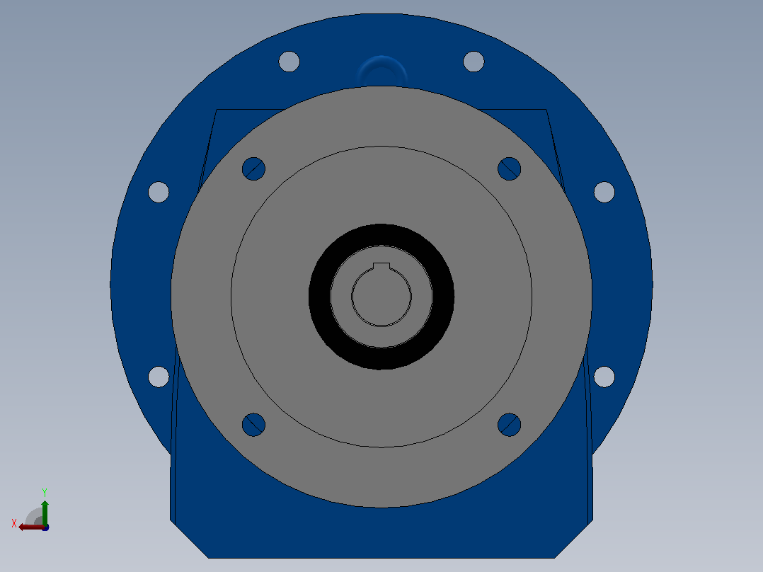 RF97ZP斜齿轮减速机RF97-8.37-M1-P180-Φ450后视图