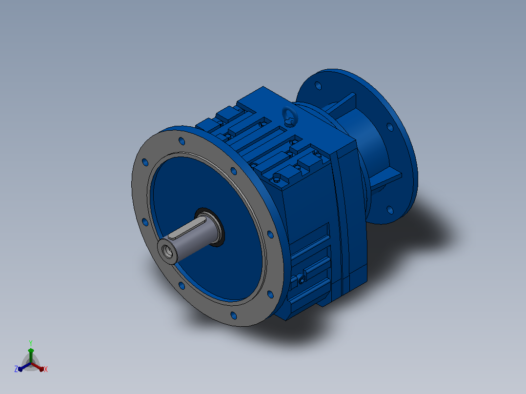 RF97ZP斜齿轮减速机RF97-8.37-M1-P180-Φ450正等轴测图