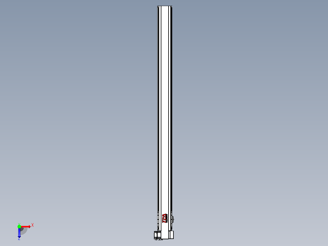 皮带直线轴半封闭可选导轨TPA-HNB-120D-110-L1600-RP-Y-P40-N3俯视图