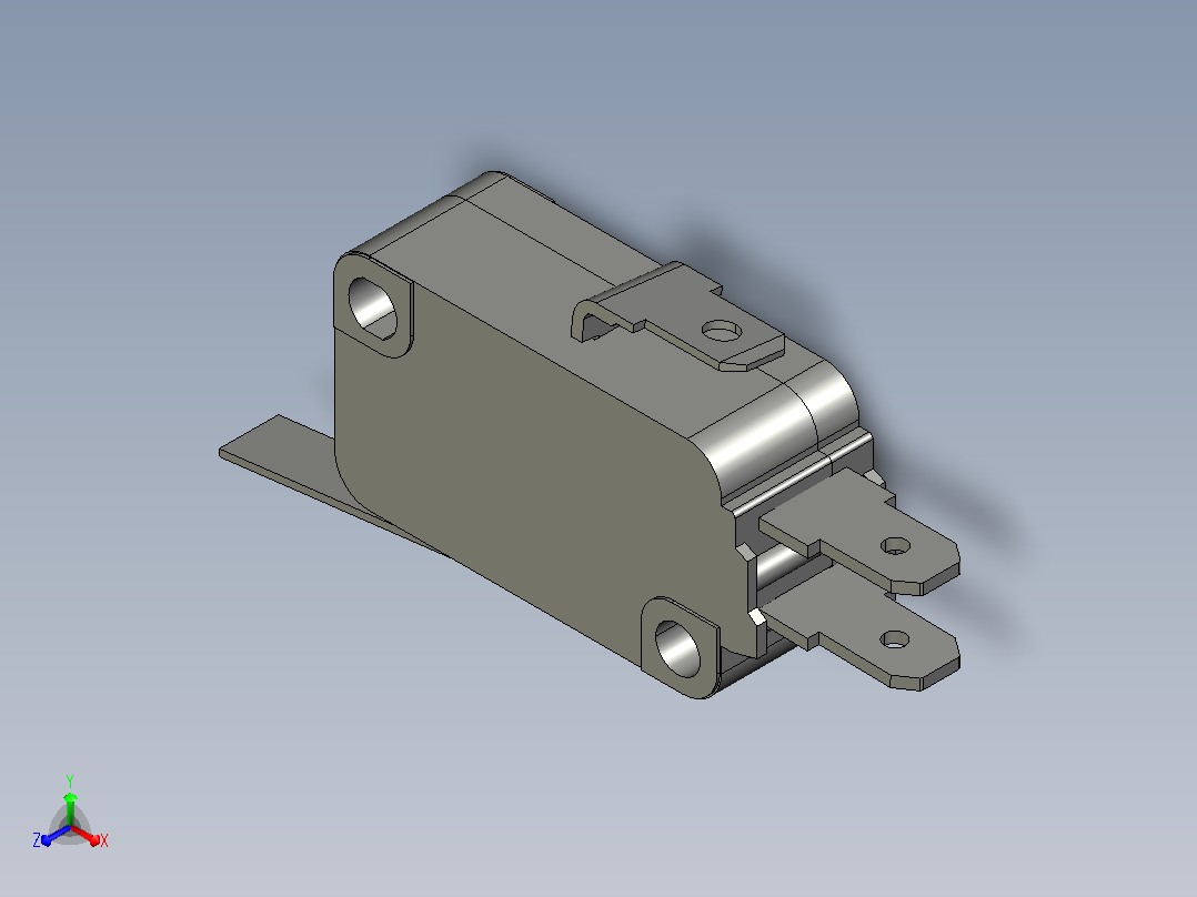 微动开关传感器ZLB11-F正等轴测图