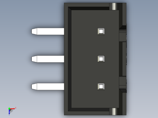 黑色JST XH 3针连接器P 2 54mm有角度俯视缩略图