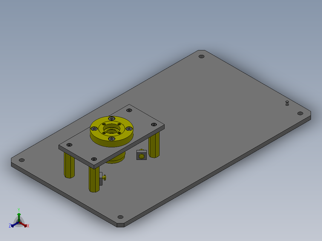 摆动工作台正等轴测图