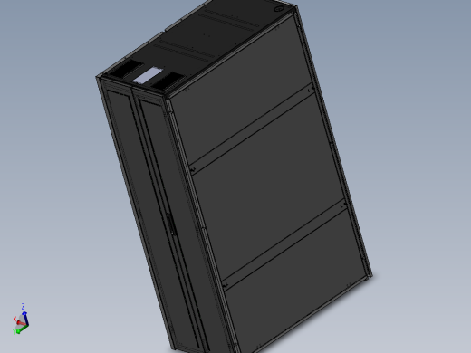 9折型材框架型通讯柜 sw16可编辑