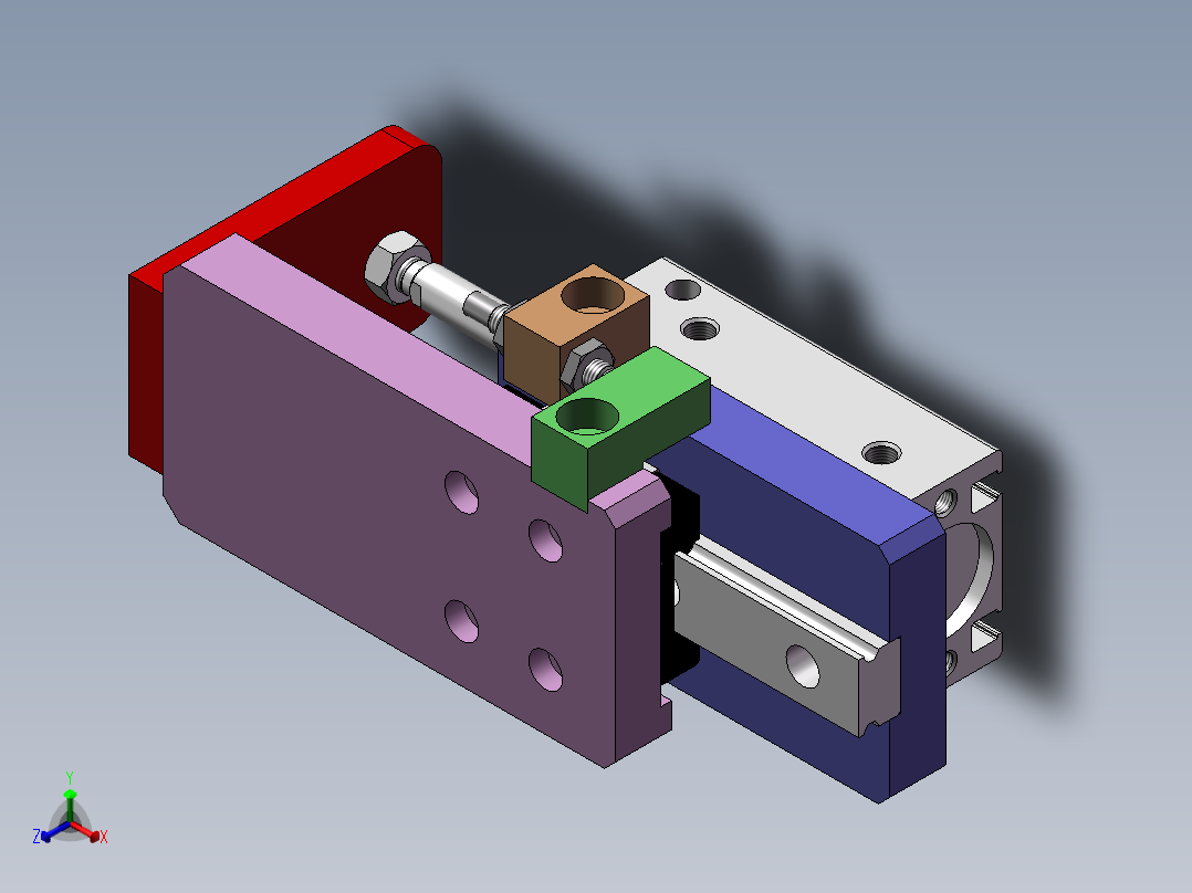 非标滑台气缸461460正等轴测图