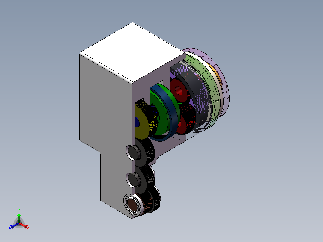 采煤机摇臂低速区轴承故障分析正等轴测图
