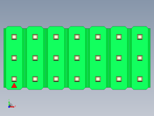 彩色公头100mil（2.54mm）系列-DS1021_green_3x07p_100mil_Type1_rev1.0前视缩略图
